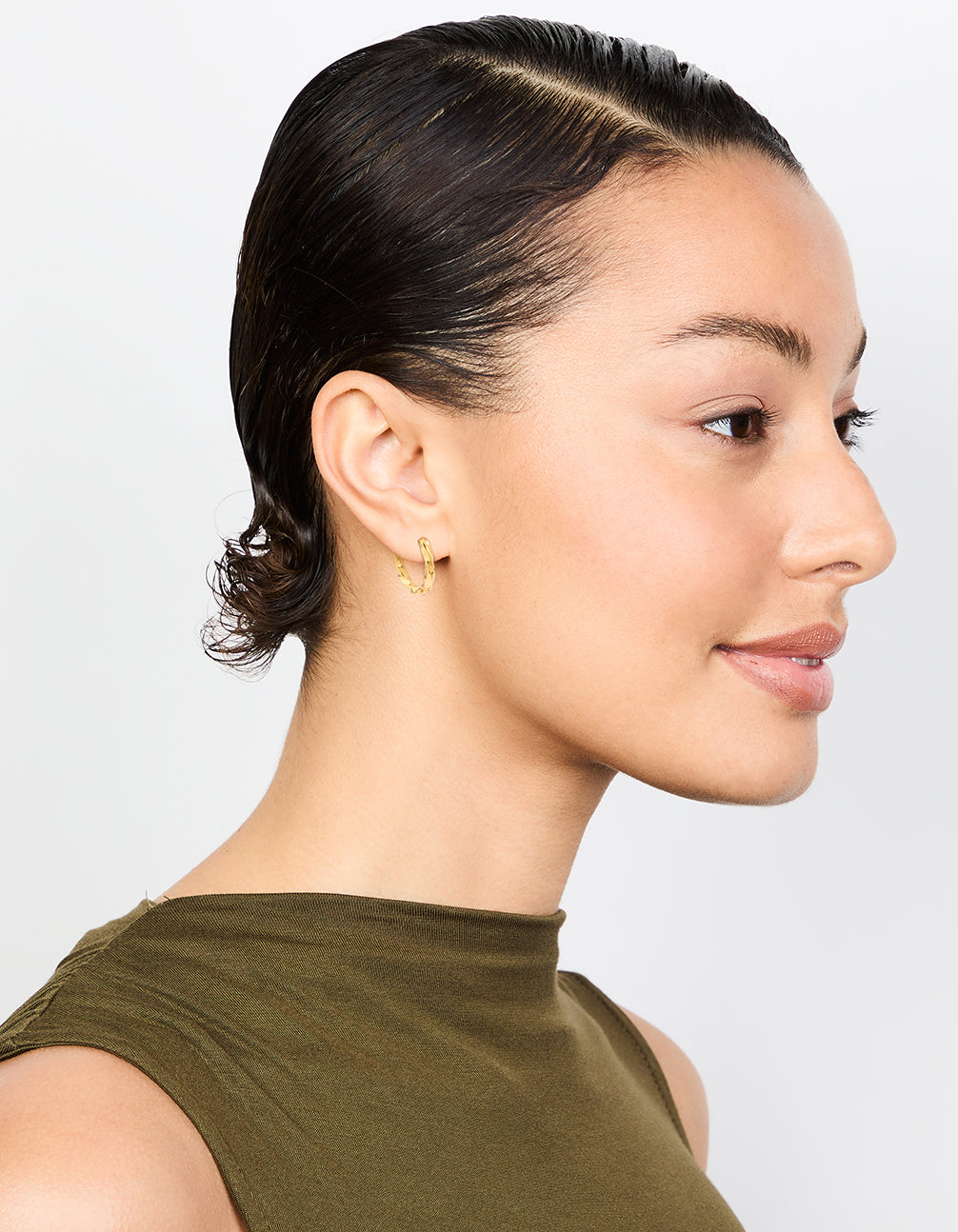 Waterproof Gold Plated Stainless Steel Twisted Hoop Earrings